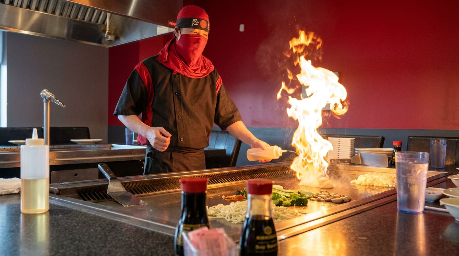 Grill tables and the sushi bar